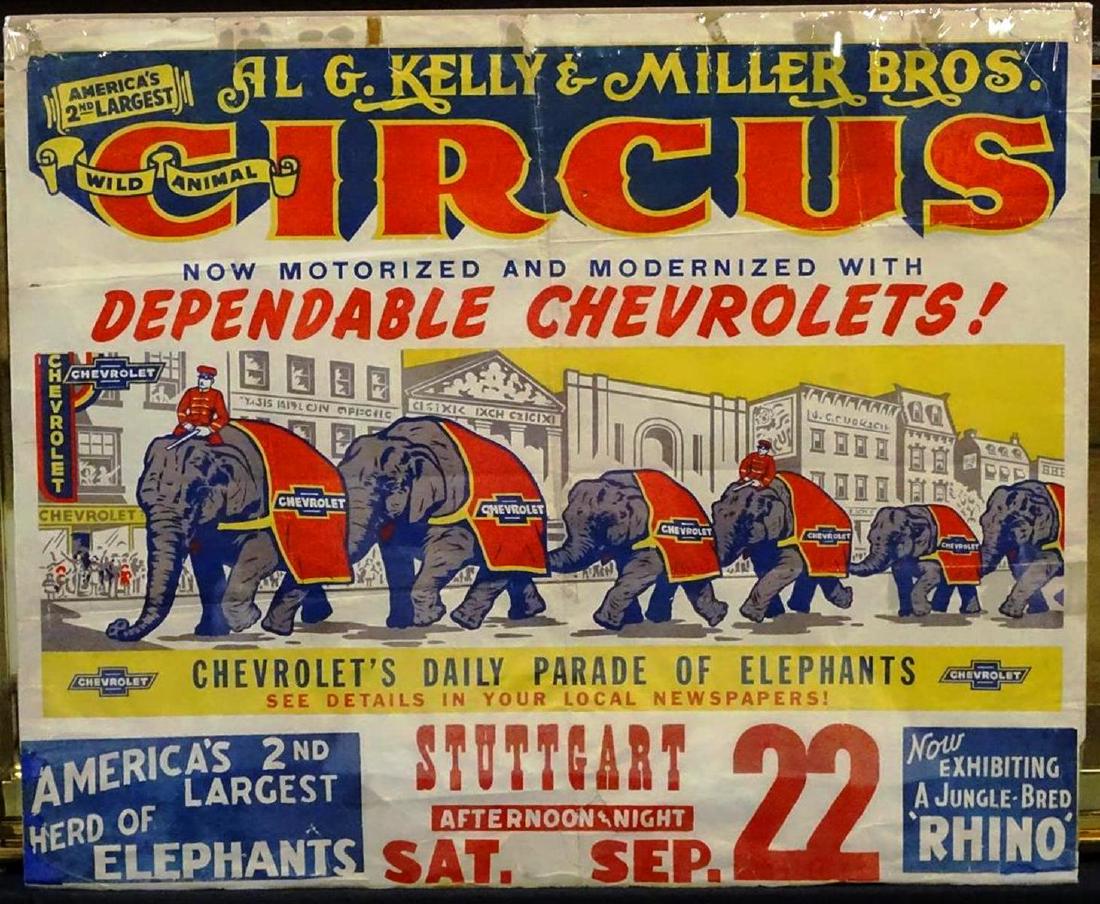 AL G. KELLY & MILLER BROTHERS CIRCUS POSTER (1 of 1)