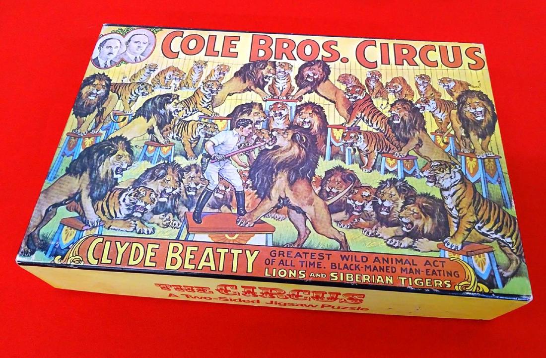 COLE BROS. - CLYDE BEATTY JIGSAW PUZZLE: 1970, TWO-SIDED PUZZLE