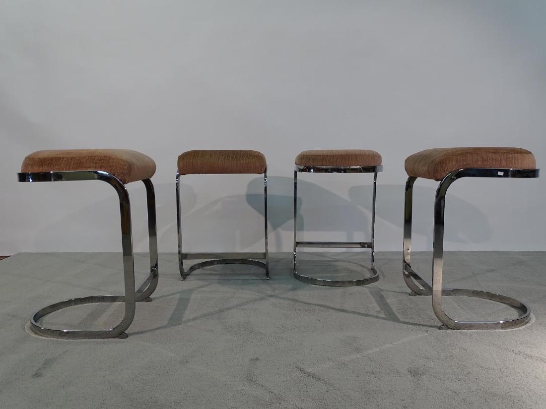 4 MILO BAUGHMAN (ATTR.) CHROME COUNTER STOOLS: SEE TITLE