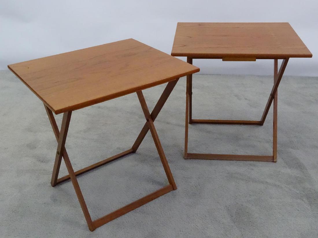 PAIR BRDR. FURBO FOLDING TABLES: SEE TITLE