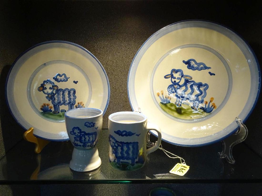 M.A. HADLEY POTTERY GROUPING: 4 PC.