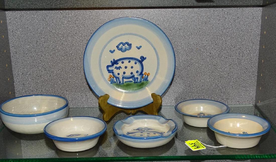 M.A. HADLEY POTTERY GROUPING: 6 PC.