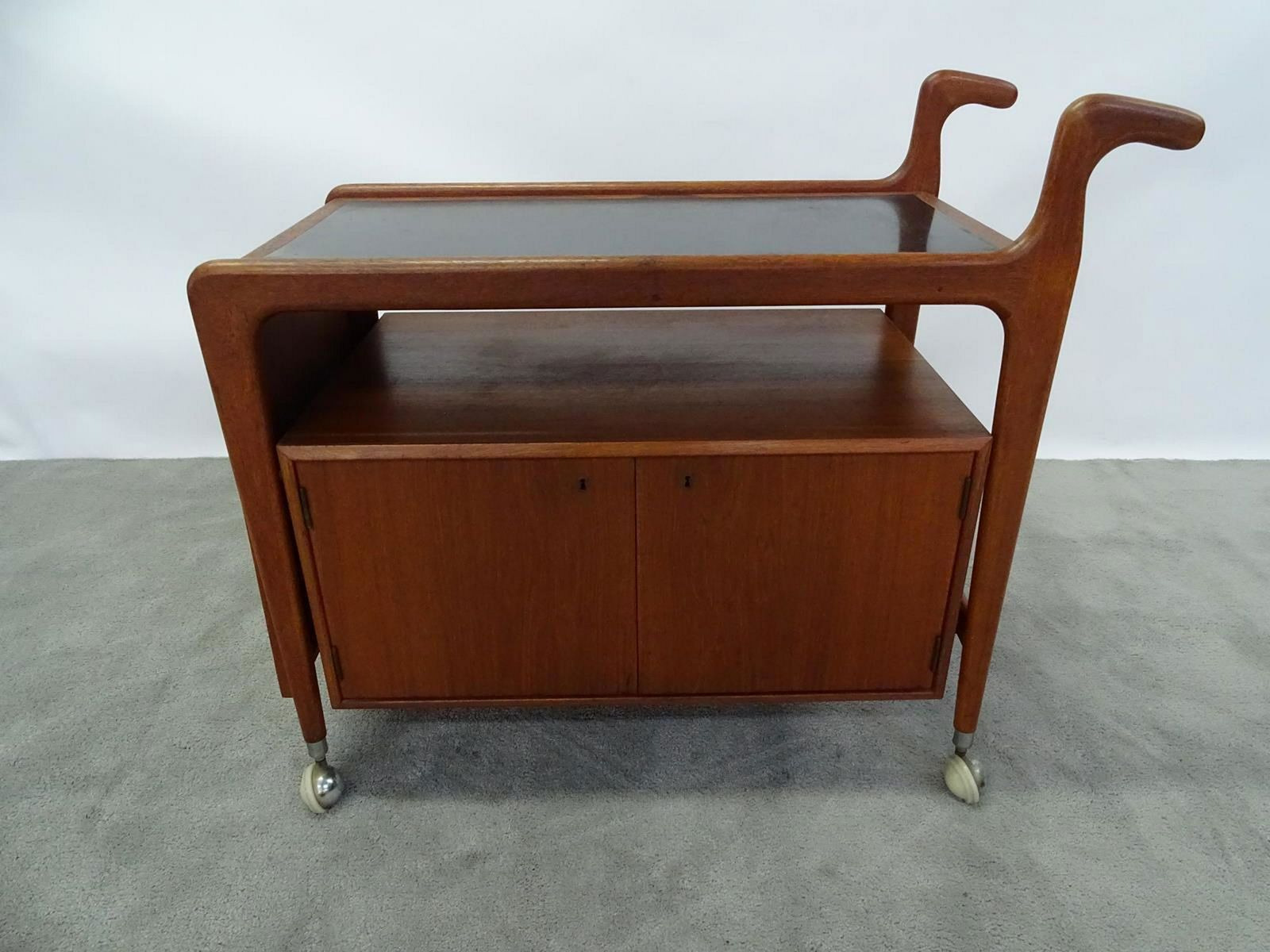 FALSTER MOBELFABRIK DANISH TEAK TROLLEY: HAVING A SLATE TOP