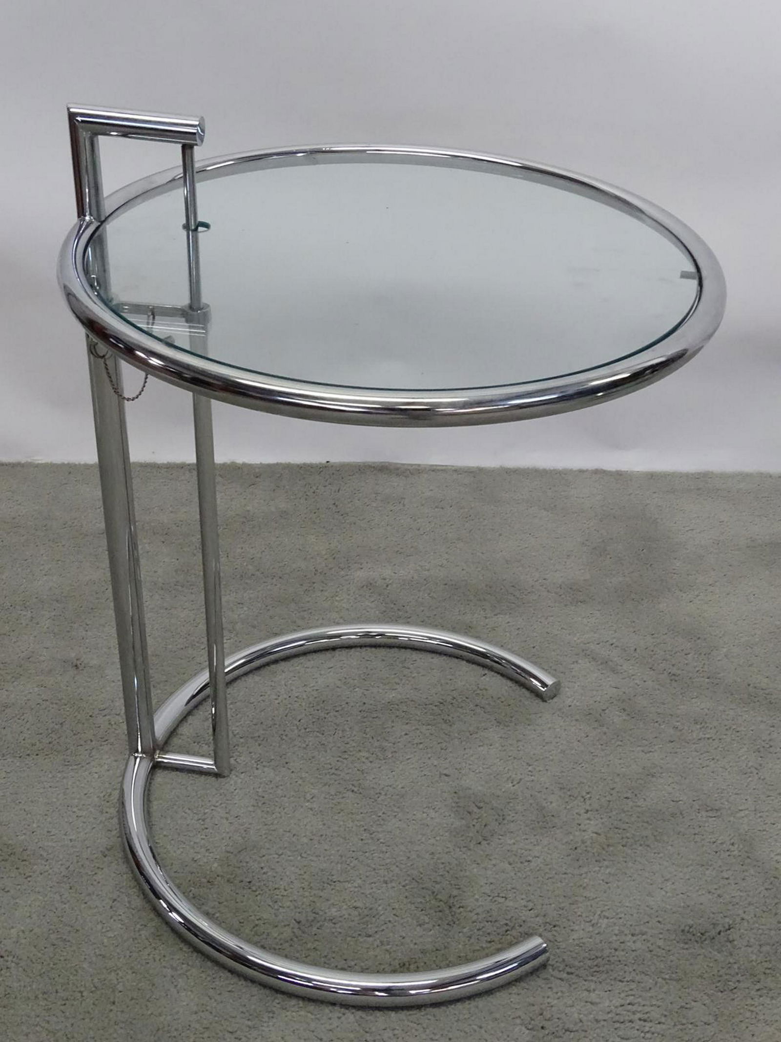EILEEN GRAY (ATTR.) CHROME ADJUSTABLE TABLE: SEE TITLE