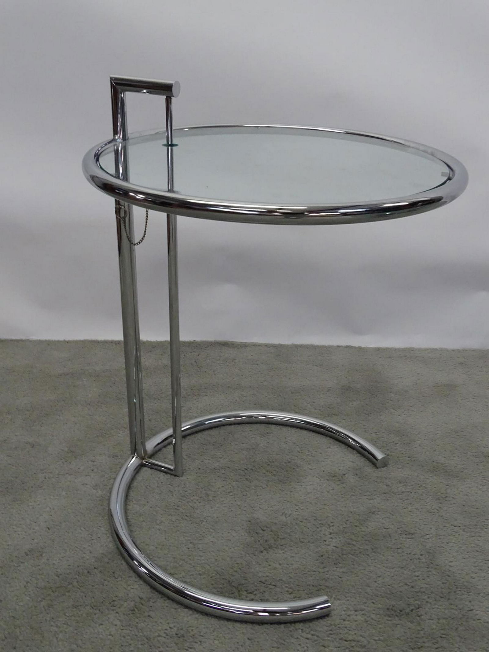 EILEEN GRAY (ATTR.) CHROME ADJUSTABLE TABLE: SEE TITLE