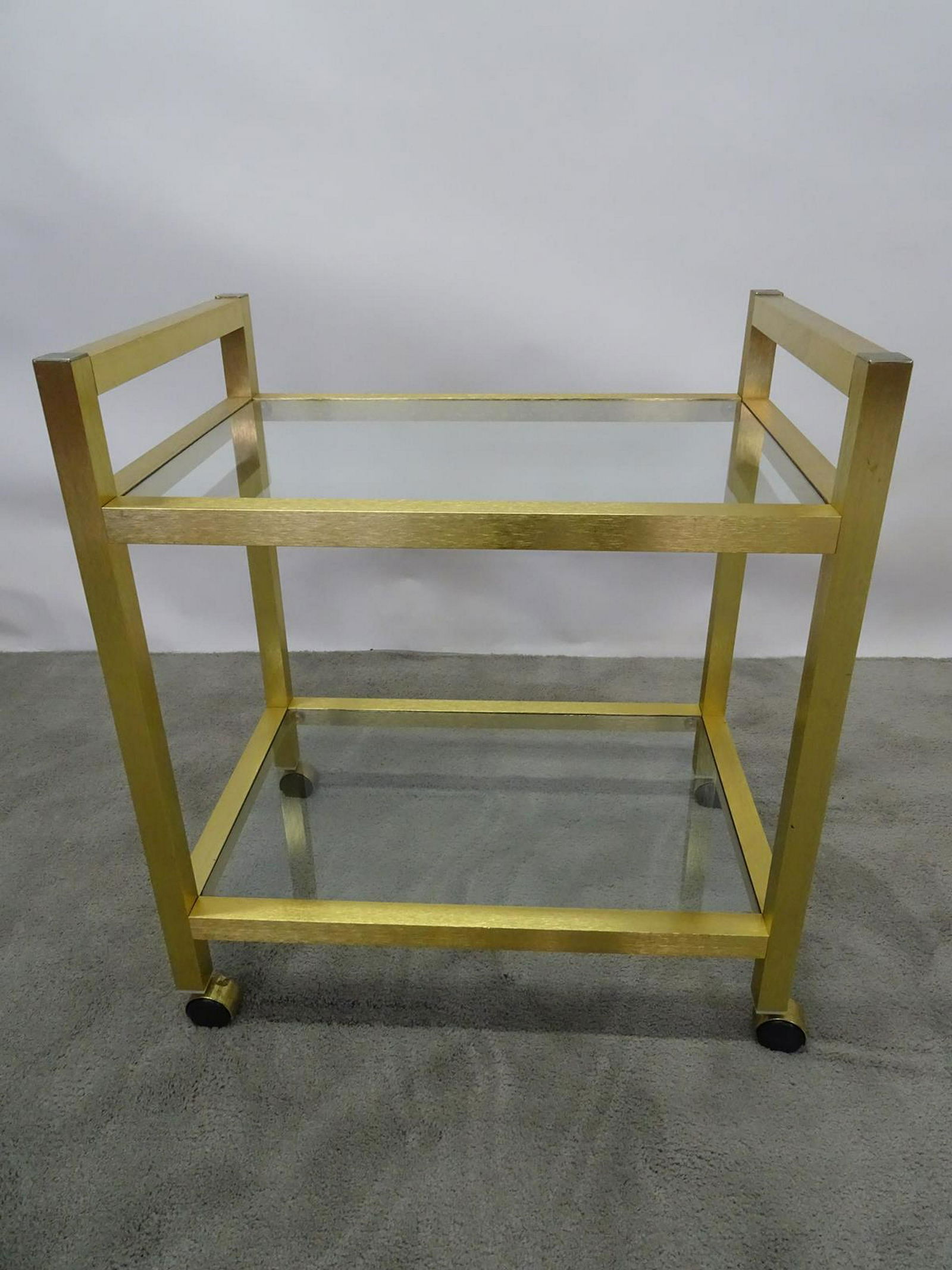 BRASS TONED SERVING CART: SEE TITLE