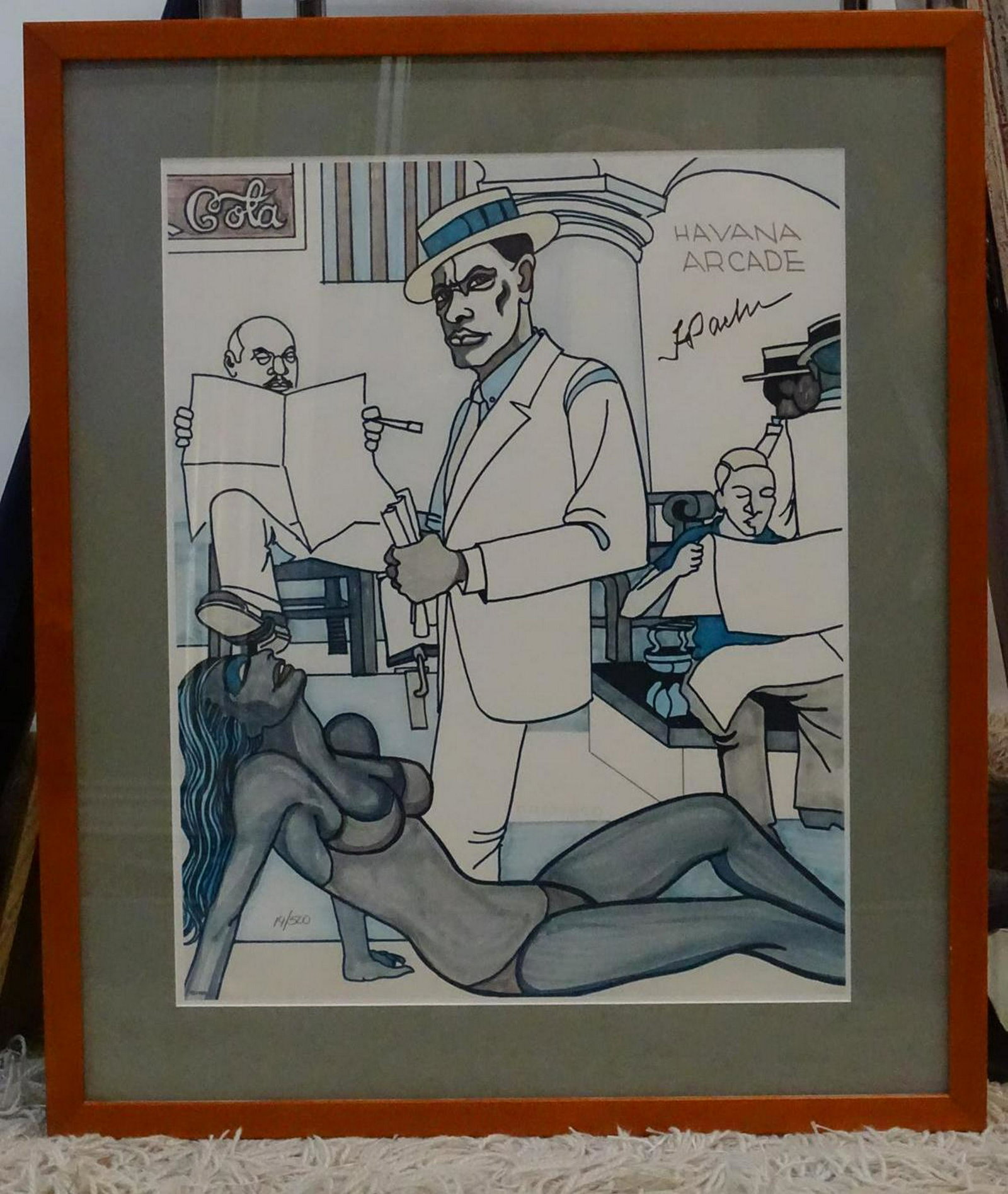 FERDIE PACHECO SIGNED PRINT: PACHECO WAS THE PERSONAL PHYSICIAN AND CORNERMAN FOR WORLD HEAVYWEIGHT BOXING CHAMPION MUHAMMAD ALI. 22X26