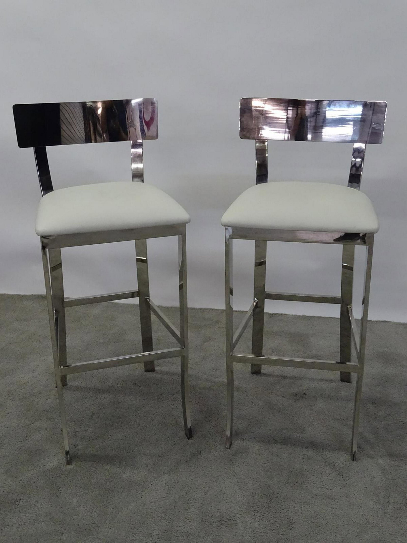 PAIR CHROME BAR STOOLS: SEE TITLE