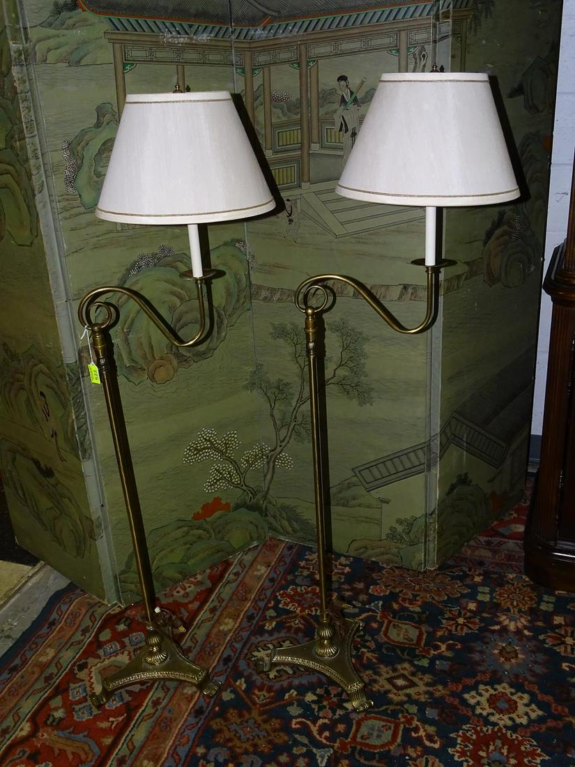 PAIR FREDERICK COOPER - CHICAGO, FLOOR LAMPS: 51"H