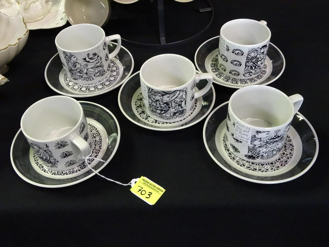 BJORN WIINBLAD NYMOLLE TEA CUPS/SAUCERS: SEE TITLE