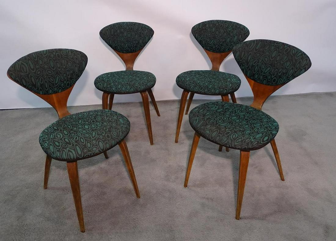 4 NORMAN CHERNER FOR PLYCRAFT "PRETZEL CHAIRS": LABELED
