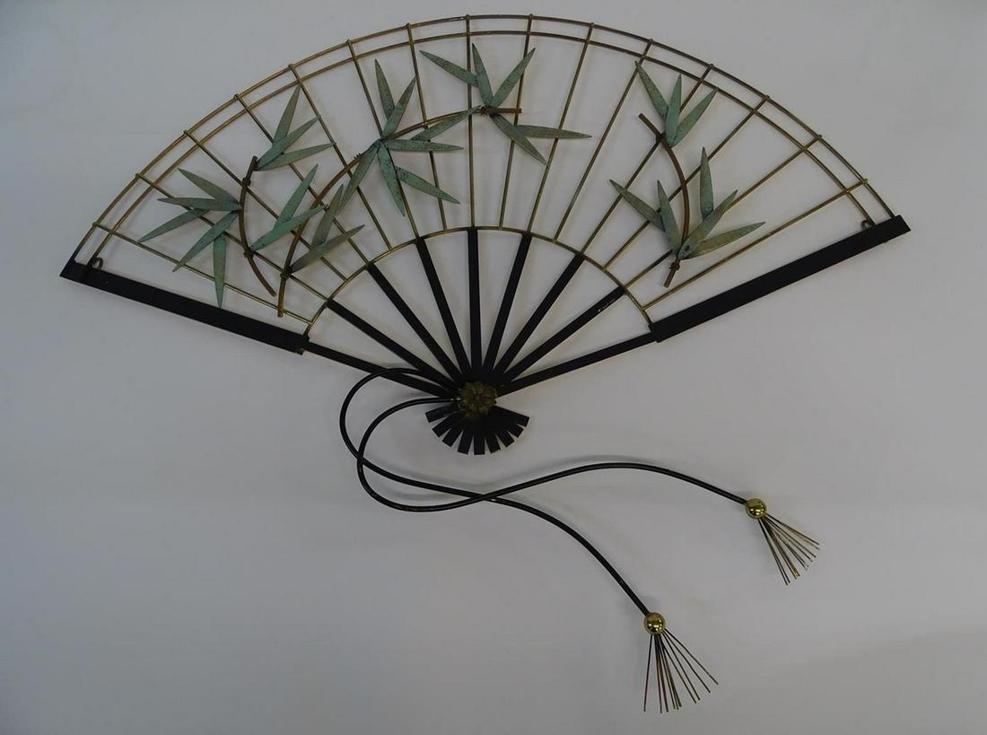 CURTIS JERE CHINESE FAN WALL SCULPTURE: SEE TITLE