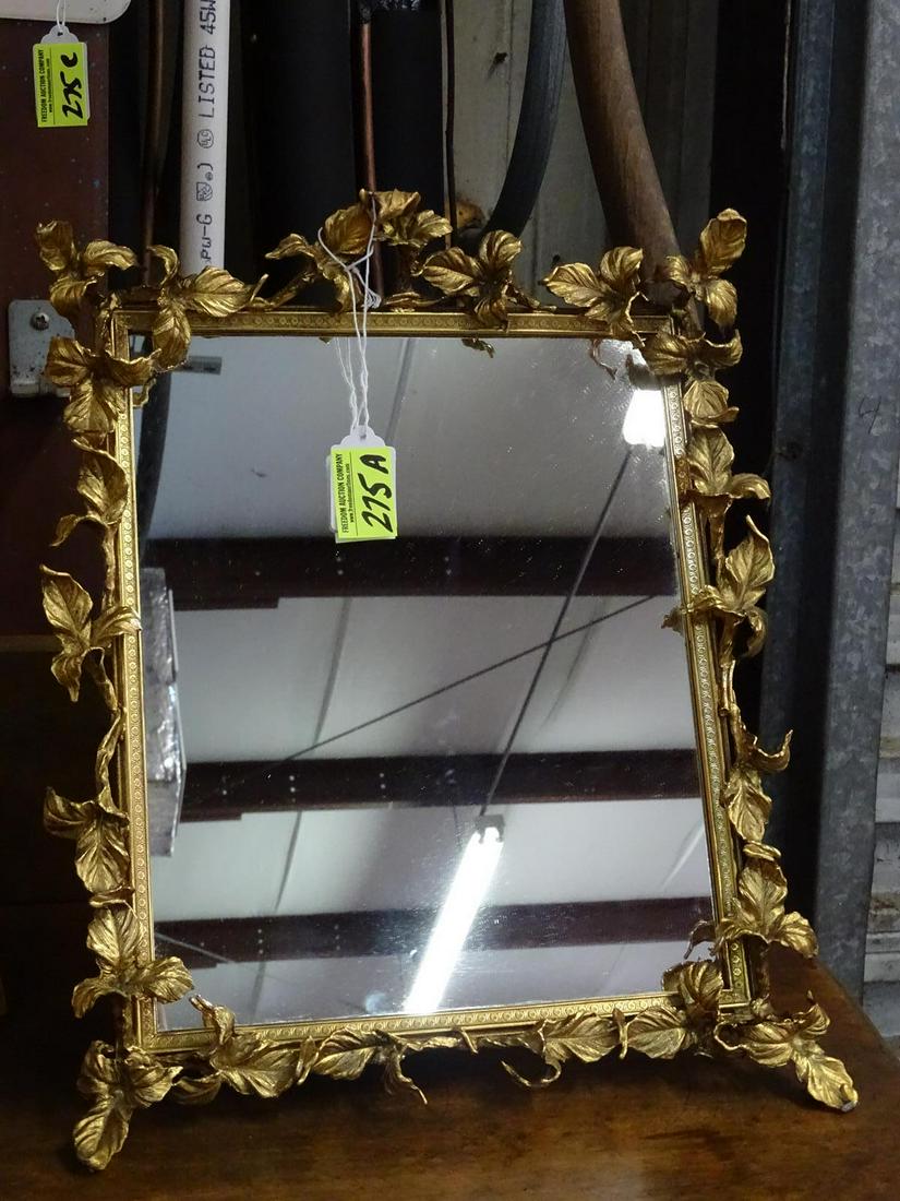 GILT TABLE RESTING VANITY MIRROR: SEE TITLE
