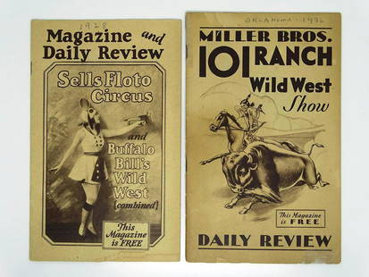 MILLER BROS./101 RANCH, SELLS FLOTO CIRCUS REVIEWS: ORIGINAL DAILY REVIEWS FOR BOTH SHOWS, 1930, 1928.