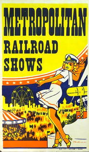METROPOLITAN RAILROAD SHOWS POSTER: 1950'S, 14"X22"