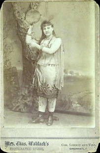 JOHN ROBINSON CIRCUS 1888 CABINET CARD: "FALL OF BABYLON" PRODUCTION STUDIO PORTRAIT.