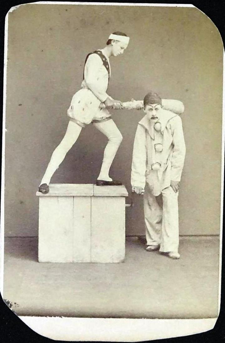 1860 CDV OF CLOWN PERFORMERS (1 of 1)