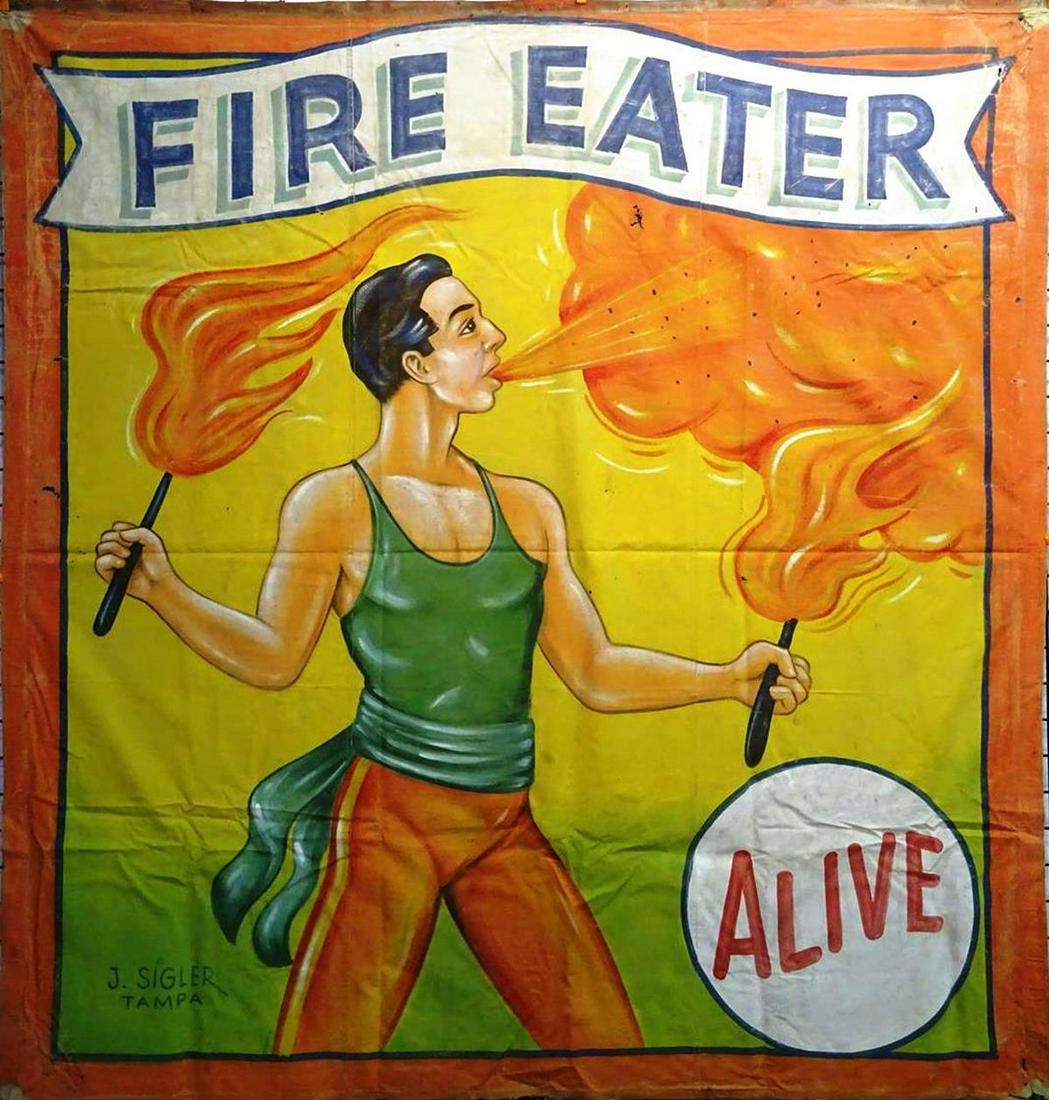 FIRE EATER SIDESHOW ATTRACTION BANNER (1 of 1)