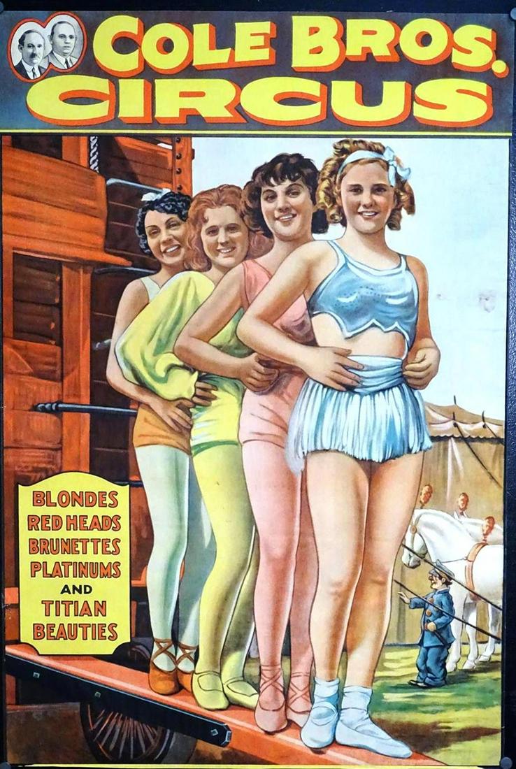 COLE BROS. CIRCUS - PRETTY GIRLS POSTER (1 of 1)