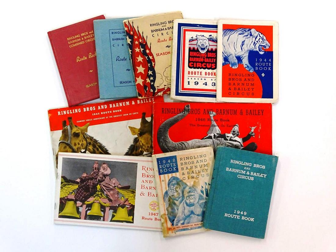 10 YEAR RUN OF RBBB CIRCUS ROUTE BOOKS (1 of 1)