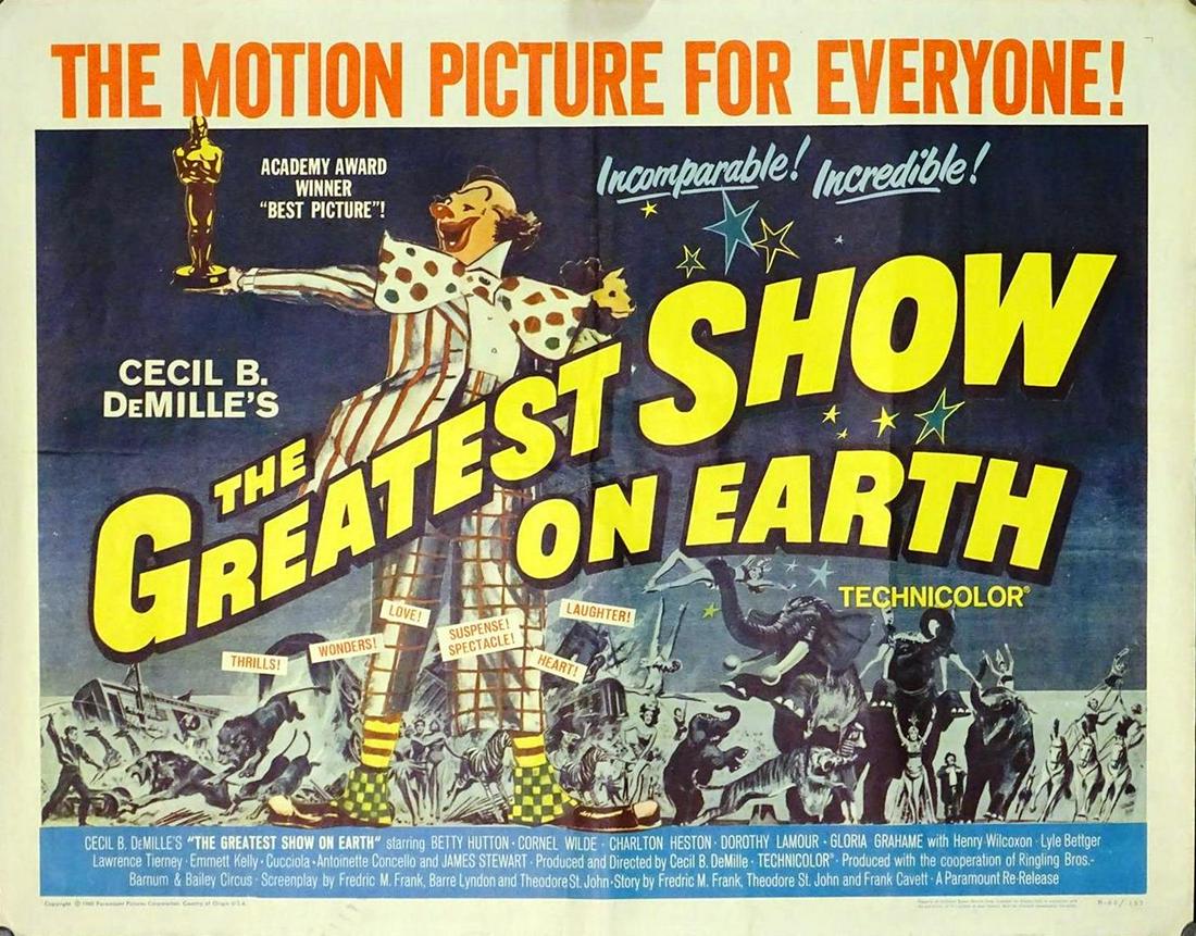"THE GREATEST SHOW ON EARTH" MOVIE POSTER (1 of 1)