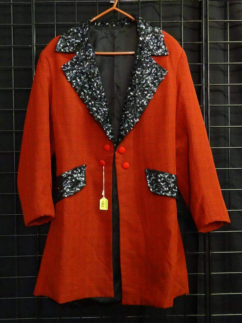 RED PLAID JACKET WITH SEQUINS COLLAR (1 of 1)