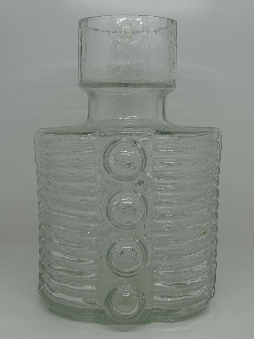 ALSTERFORS SCANDINAVIAN ART GLASS VASE: HAS A COUPLE FLEA BITS AT RIM. 12"
