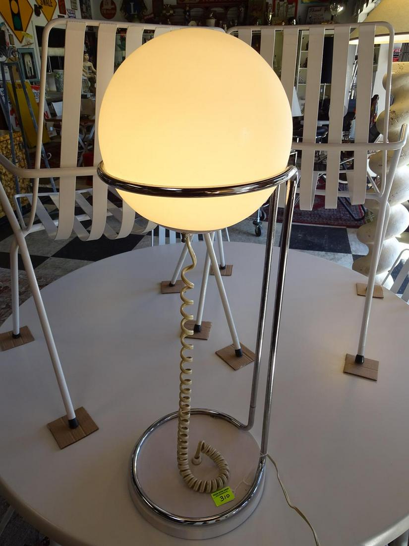 SPACE AGE FLOATING BALL LAMP: MANNER OF HARVEY GUZZINI. 32"H