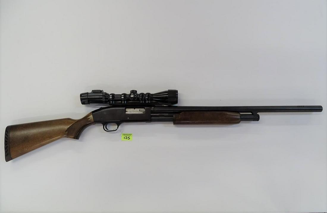 MOSSBERG MODEL 500AG SHOTGUN: 12 GA. BUSHNELL BANNER SCOPE.