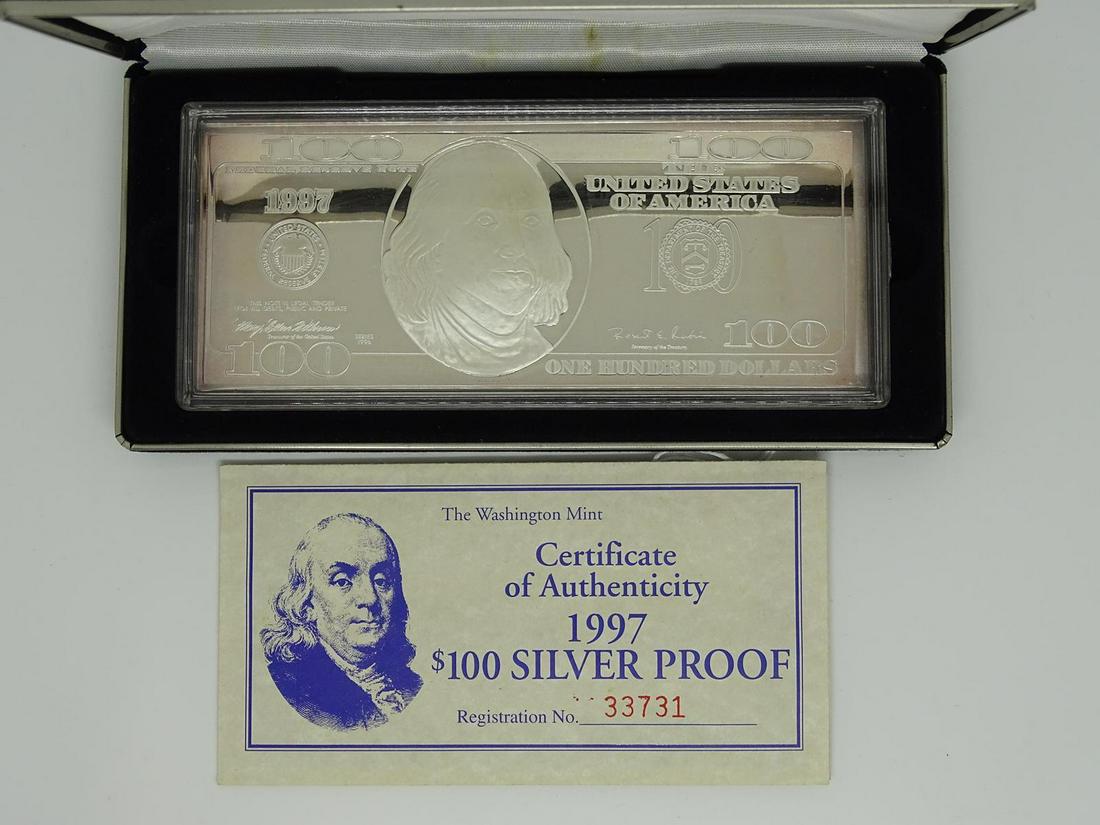 QUARTER POUND $100 SILVER BAR: 4 TROY OUNCES