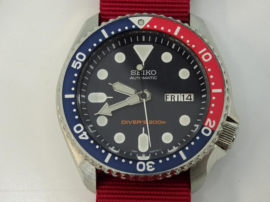 SEIKO PEPSI DIAL DIVER WATCH: AUTOMATIC, RUNNING.