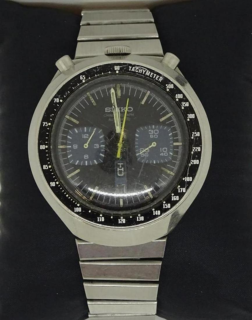 SEIKO 6138-0040 BULLHEAD WATCH: DIAL AND CRYSTAL WEAR, RUNNING.