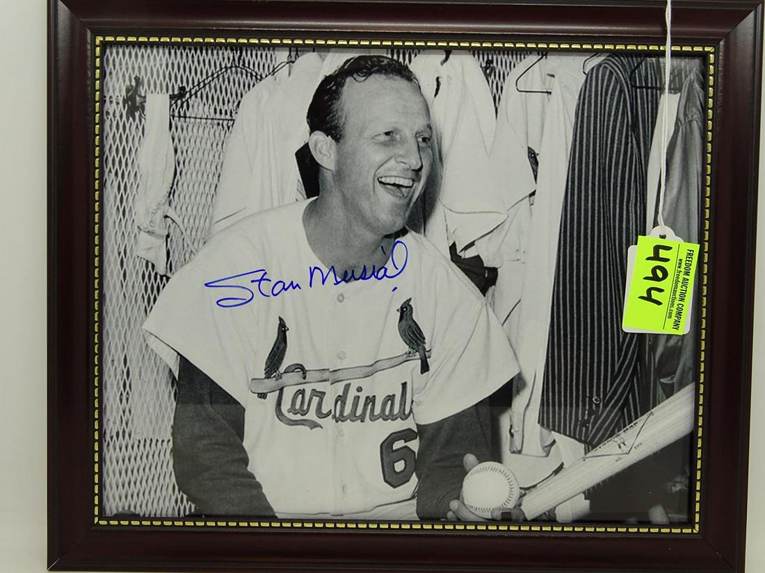 STAN MUSIAL AUTOGRAPHED PHOTO: COA BY ALL STAR AUTOGRAPHS. 8"X10"