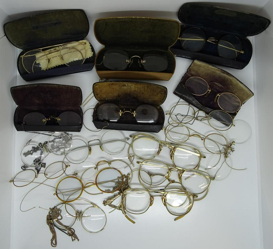 LOT OF VINTAGE EYEWEAR: INCLUDING SOME GOLD-FILLED