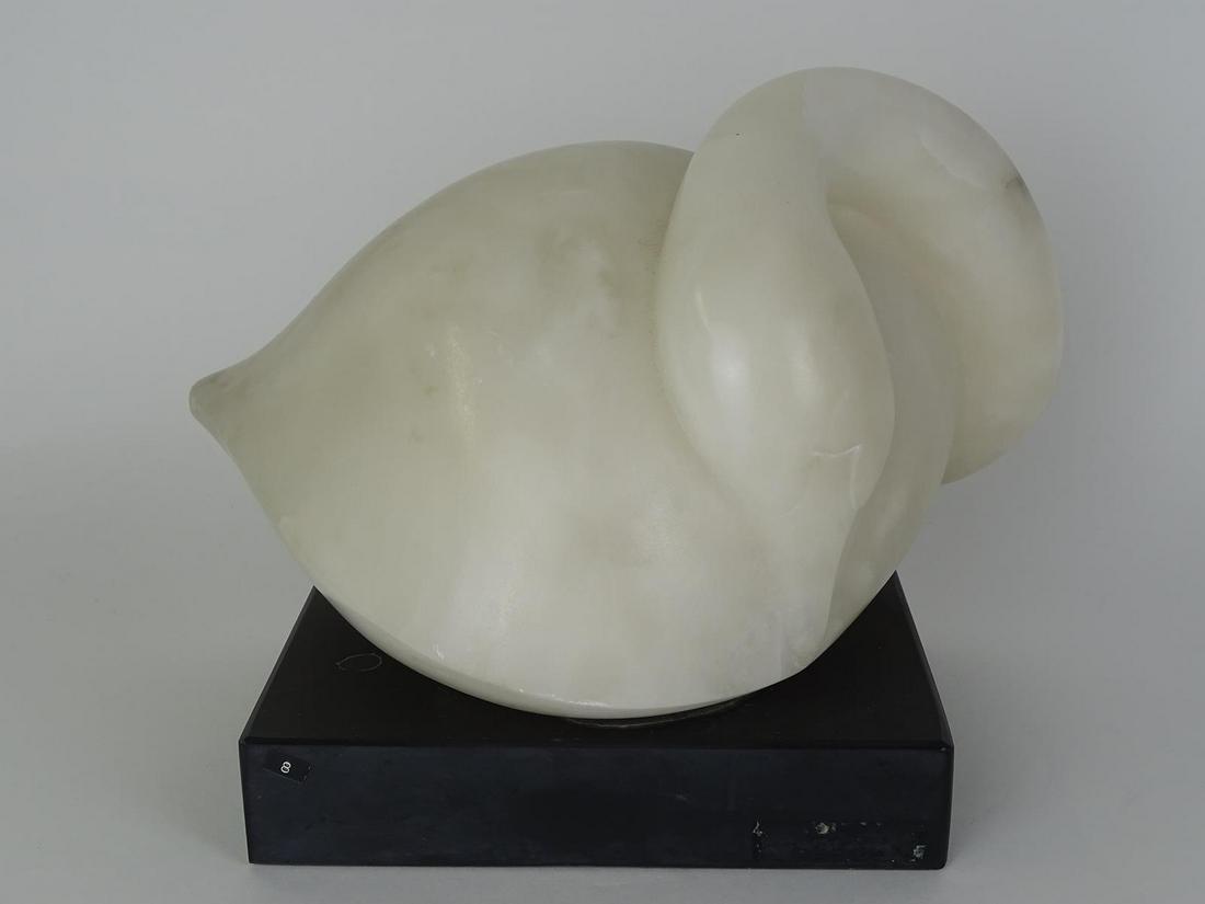 ALABASTER ABSTRACT DUCK SCULPTURE: 8"H