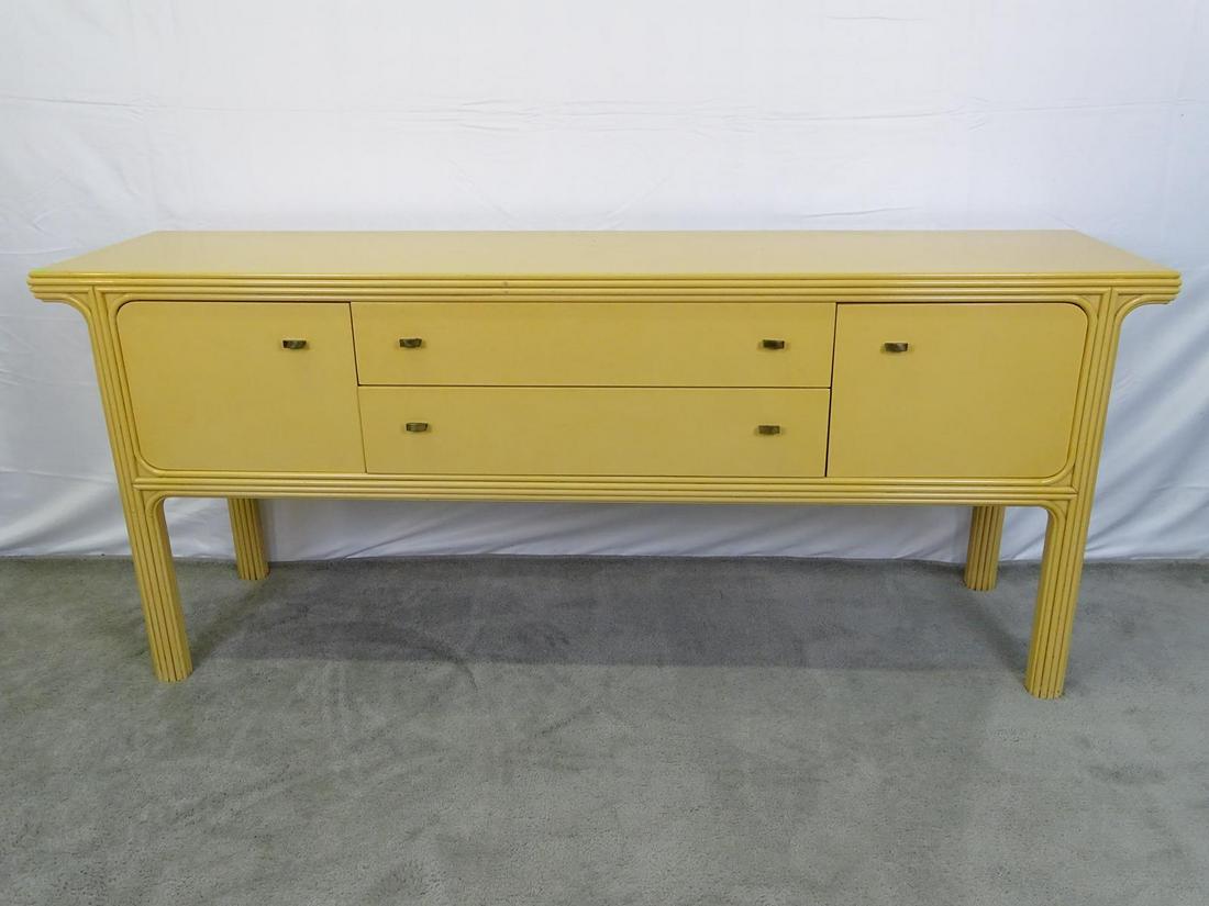 CENTURY FURNITURE SIDEBOARD: LACQUERED HARDWOOD, MARKED. HAVING MINOR WEAR CONSISTENT WITH AGE AND USE.. 70"X17"X30".