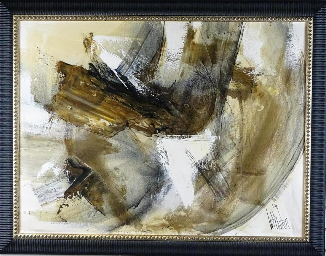 GINO HOLLANDER (AMERICAN, 1924-2015) PAINTING: OIL ON CANVAS, UNTITLED. 45"X36"