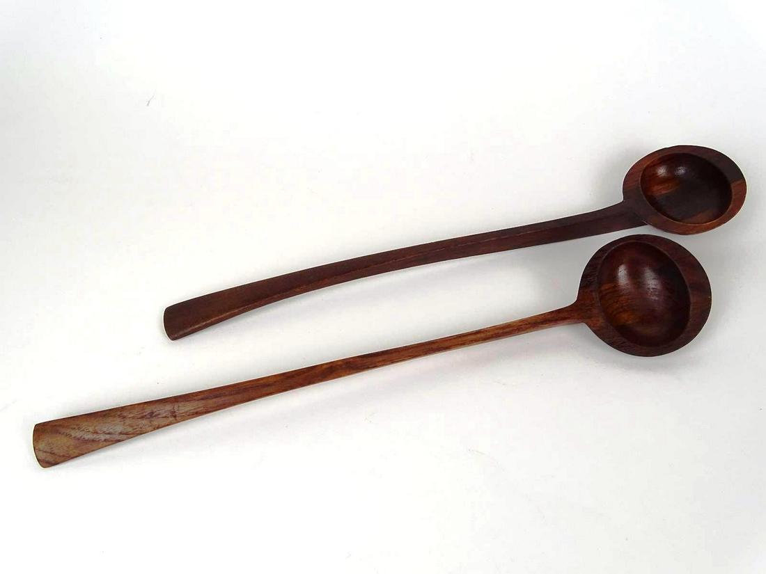 JENS QUISTGAARD FOR DANSK TEAK SERVING SPOONS: SCARCE TO FIND AS MOST WERE RUINED IN THE DISHWASHER! EXCELLENT CONDITION.