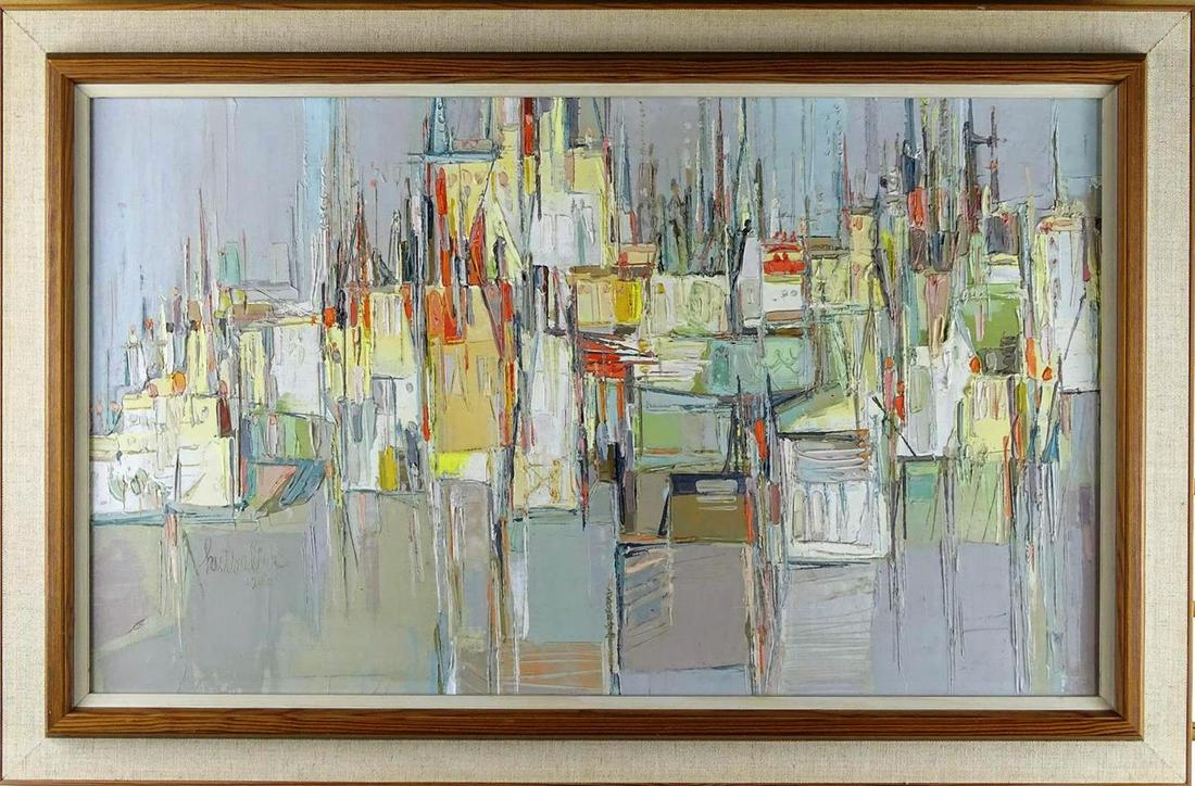 LIUBOSLAV HUTSALIUK NEOIMPRESSIONIST PAINTING: UKRAINIAN/AMERICAN, 20TH C. OIL ON CANVAS. 30"X19"