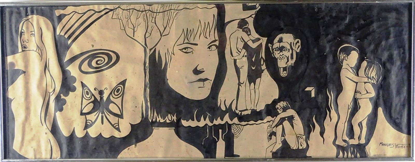 ROBERTO MANGHISI SCREEN PRINT: 13"X35"