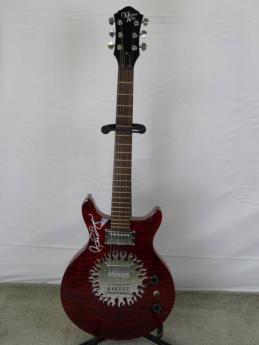 RICK DERRINGER AUTOGRAPHED GUITAR: MICHAEL KELLY ELECTRIC GUITAR