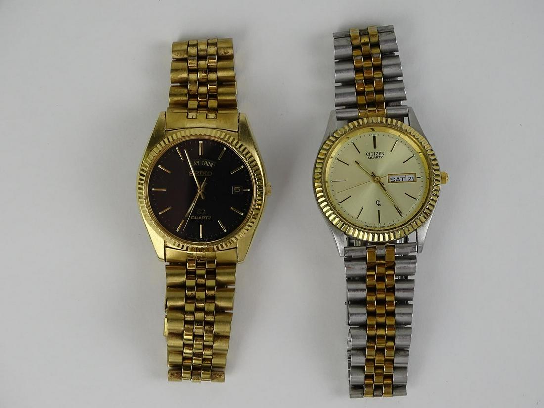 PAIR - SEIKO AND CITIZEN MEN'S WRISTWATCHES: NOT RUNNING