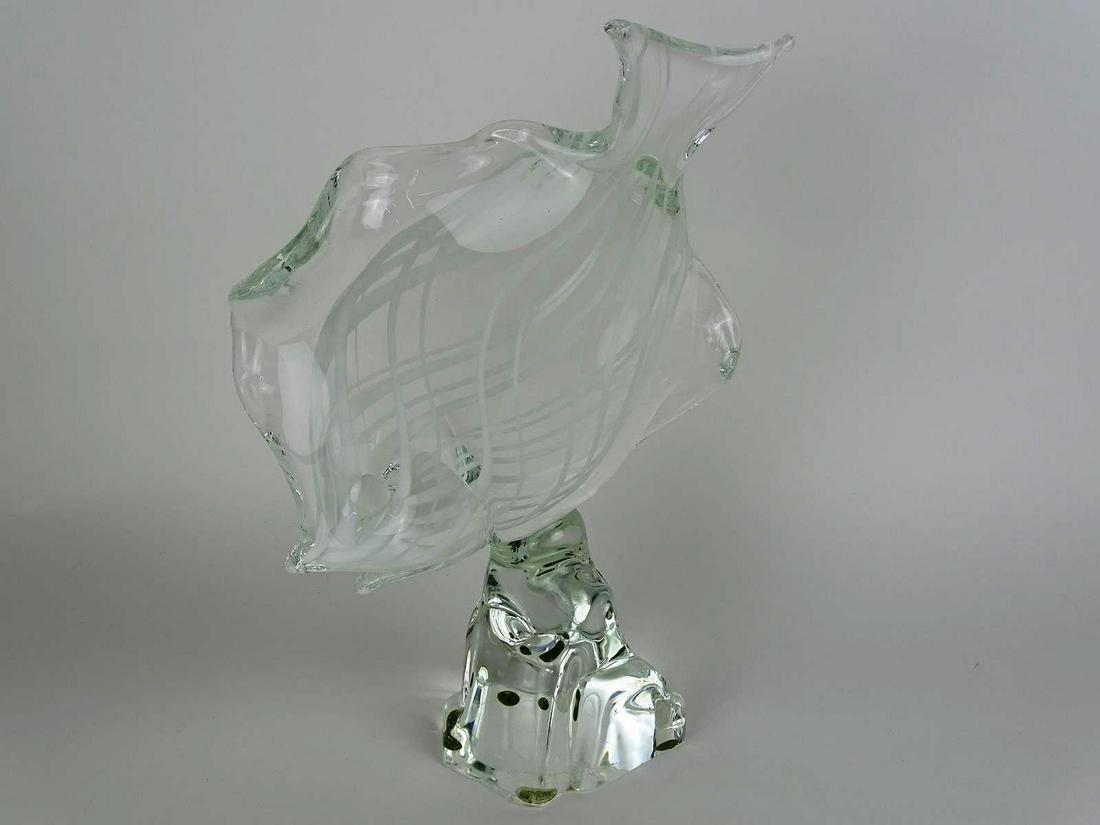 ZANETTI ART GLASS FISH: CHIP IN BASE. 13"