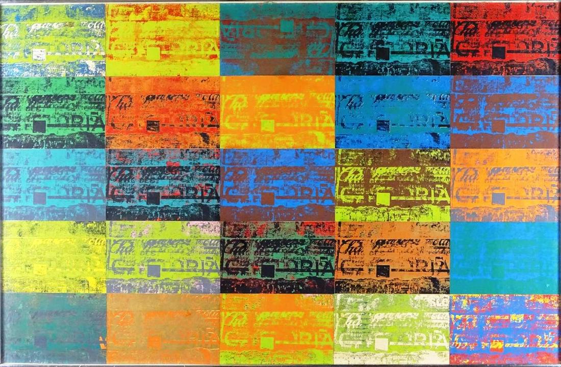 AFTER ANDY WARHOL COLOR LITHOGRAPH: FRAMED LITHOGRAPH POSTER. 40"X27"
