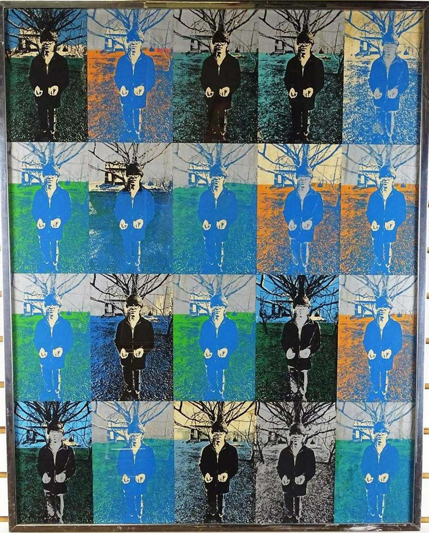 AFTER ANDY WARHOL COLOR LITHOGRAPH: FRAMED LITHOGRAPH POSTER. 27"X34"