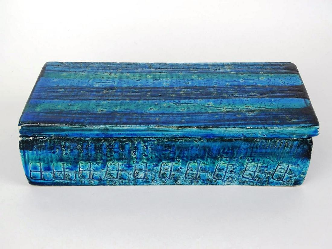 BITOSSI POTTERY JEWELRY BOX: 8"X4"X2"