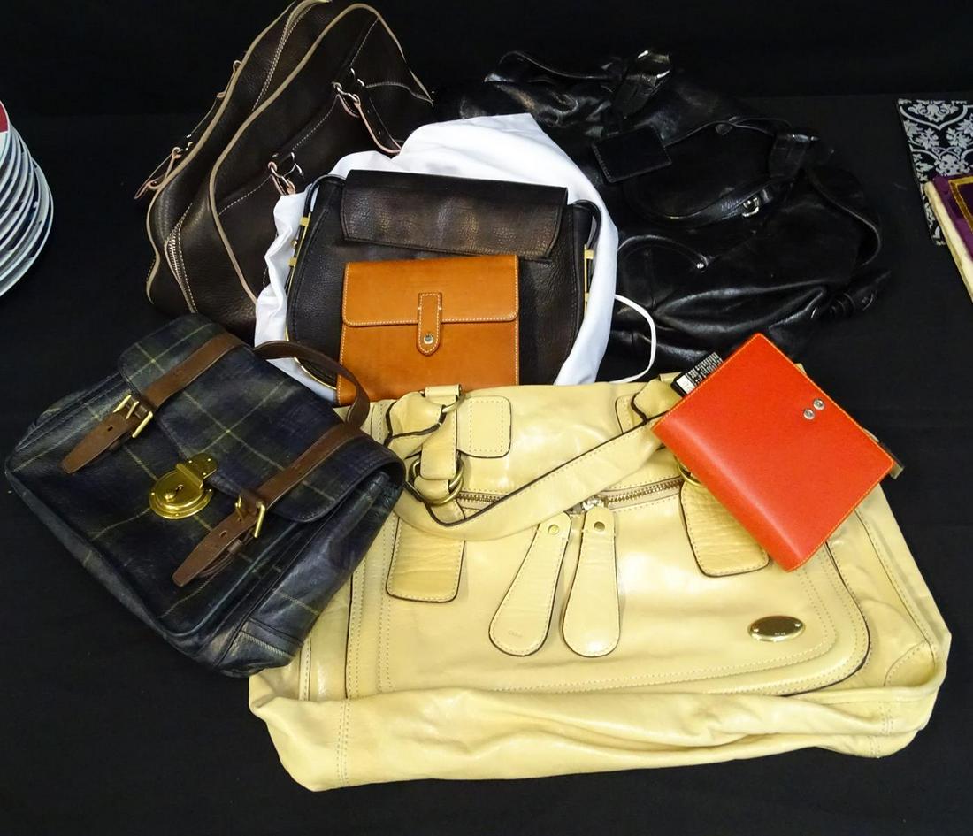 GROUPING OF LADIES HANDBAGS: INCLUDING CHLOE, RALPH LAUREN, D&B, KORS, COLE HAAN, CAR-SHOE