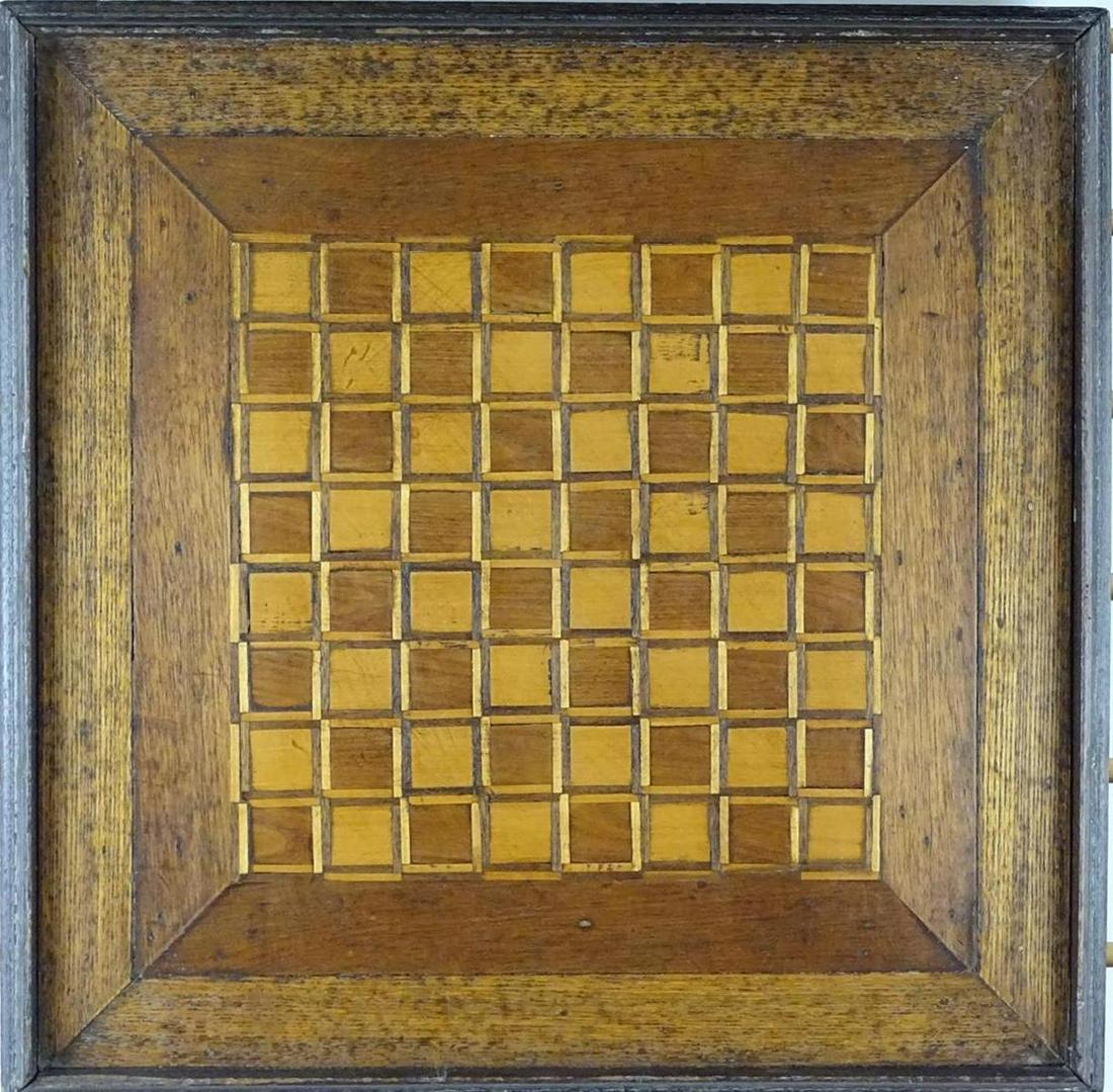 ARTS & CRAFTS PERIOD PARQUETRY CHECKERBOARD: 18"X18"