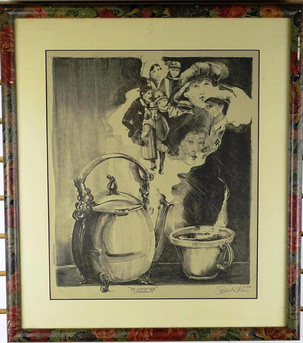 SUSAN SHEA "MY CUP OF TEA" LITHOGRAPH: EDITION OF 10. 23"X26"