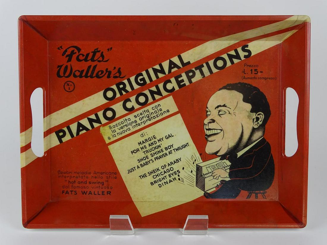 VINTAGE FATS WALLER MELAMINE TRAY: MADE IN ITALY. 16"X12"